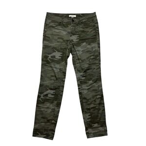 LOFT Pants Womens 4P Green Camo Marisa Skinny Fit Stretch Twill Casual Utility